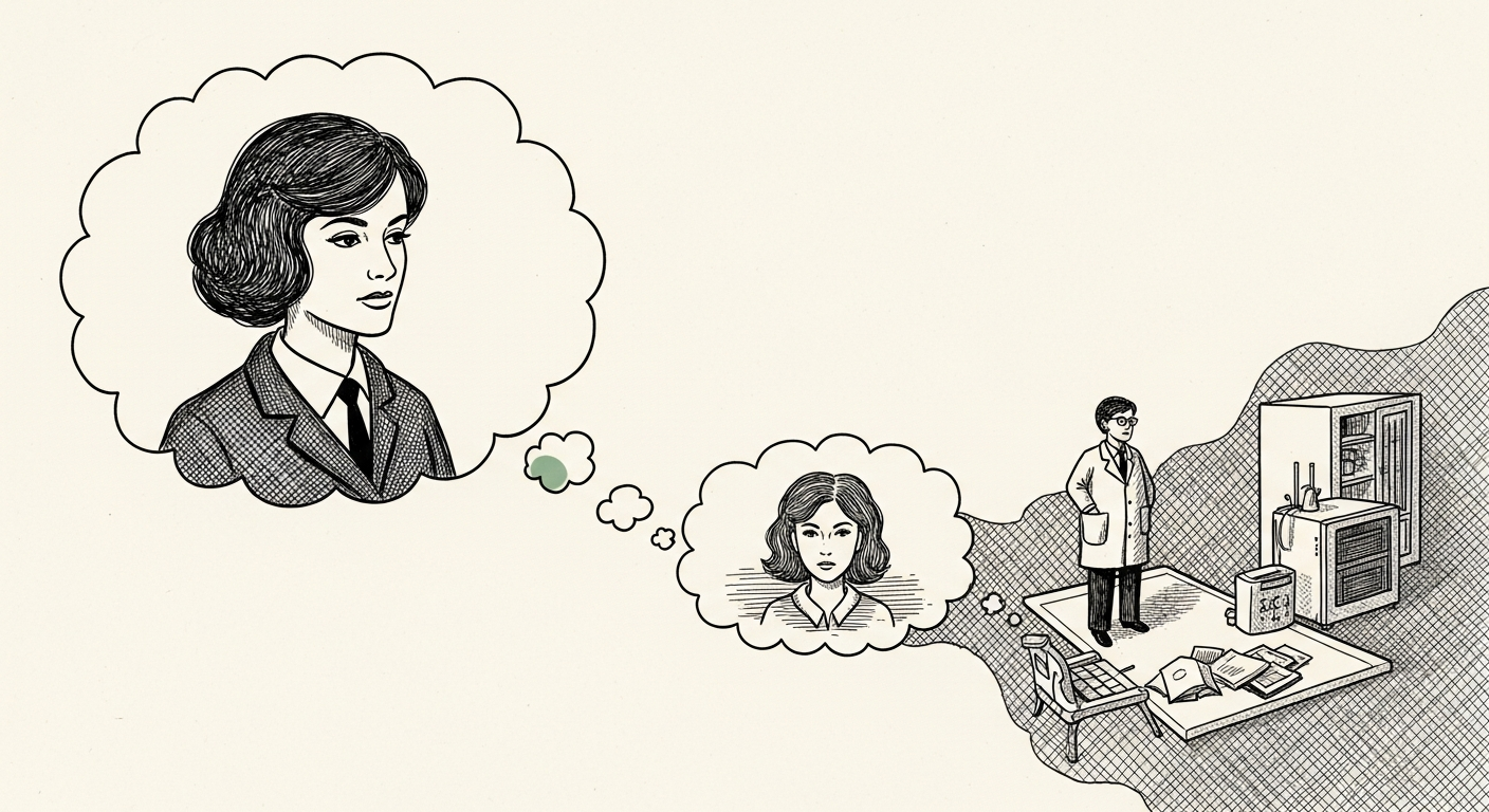 Pen-and-ink illustration: a stream of thought bubbles flowing directly. For the story "Braintrust Ships Code from Customer Requests with Codex".