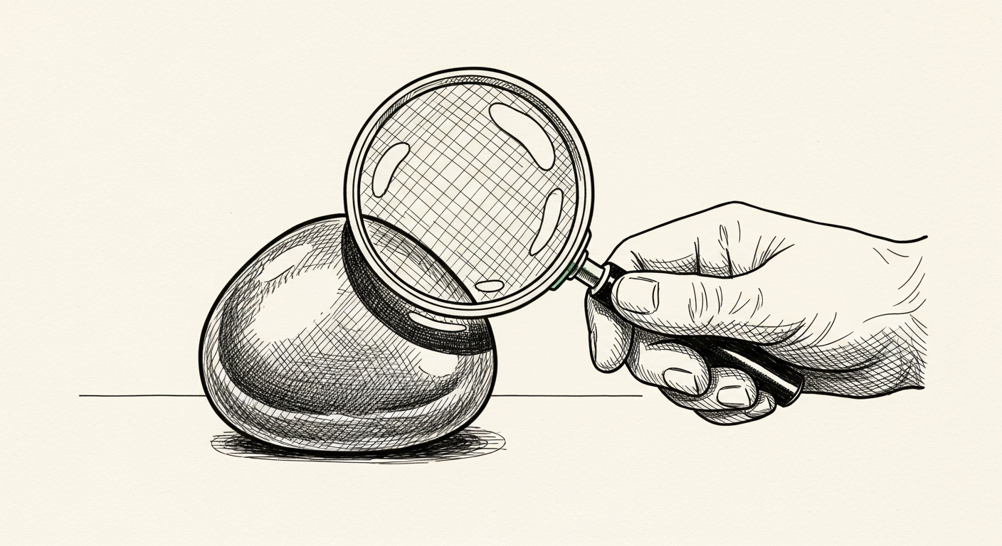Pen-and-ink illustration: a single, large, polished stone is. For the story "PixVerse raises $439M for its video generation platform".